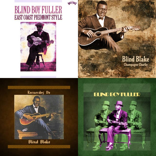 Collage of album covers featuring Memphis Slim, Roosevelt Sykes, and Little Brother Montgomery.